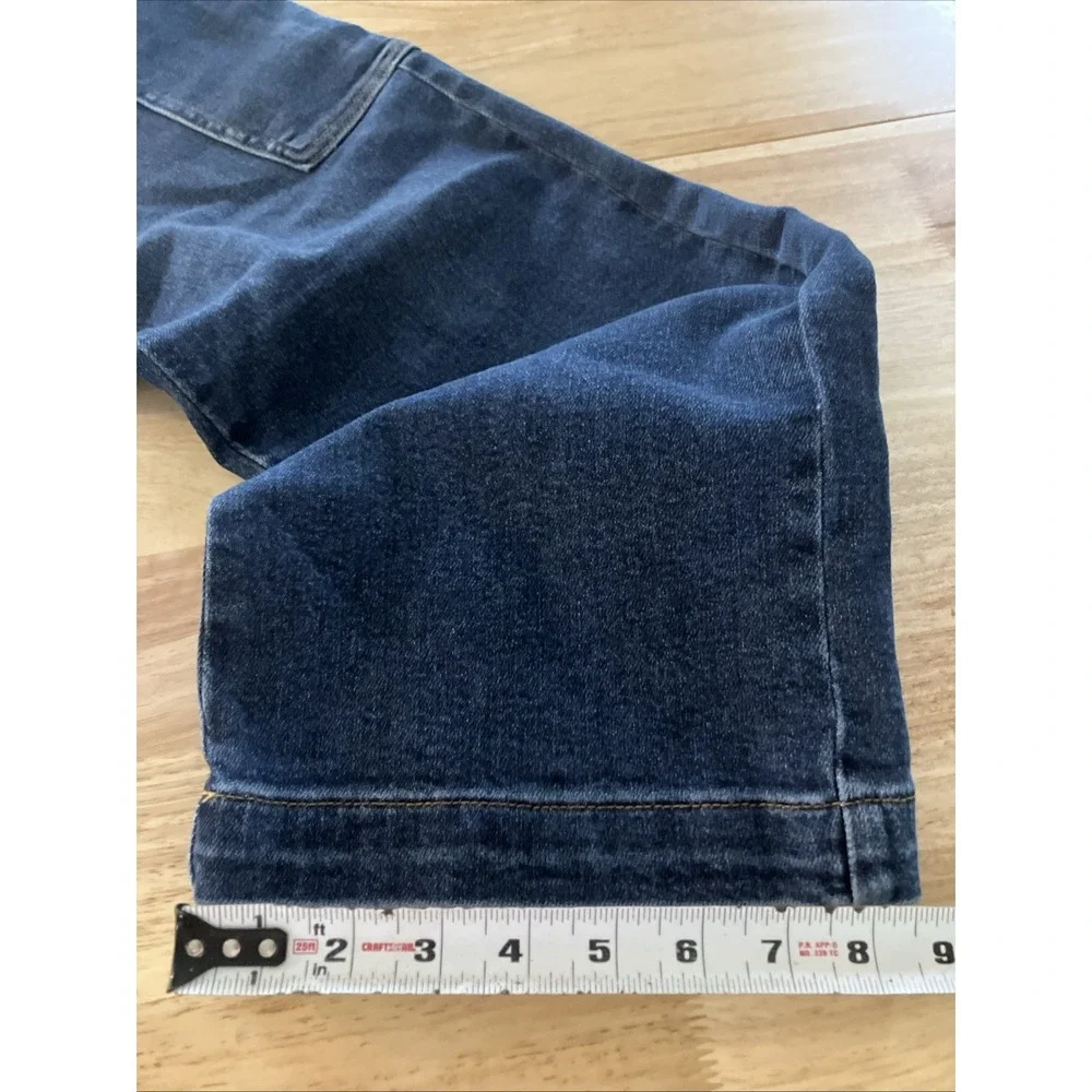 Judy Blue Wide Leg Jeans Womens 7/28 Blue Dark Wash Crop Stretch Denim